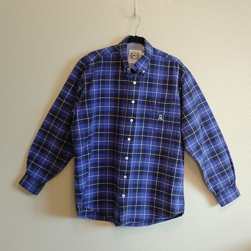 Cinch Shirt Men's Size M, Blue Plaid Western Country Cowboy 100% Cotton
